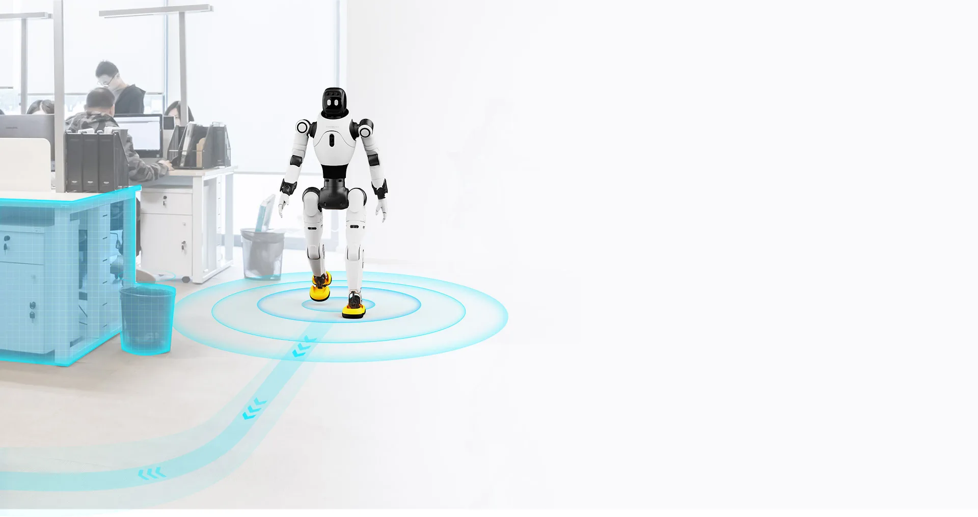 AGIBOT X2 Ultra navigating an office environment