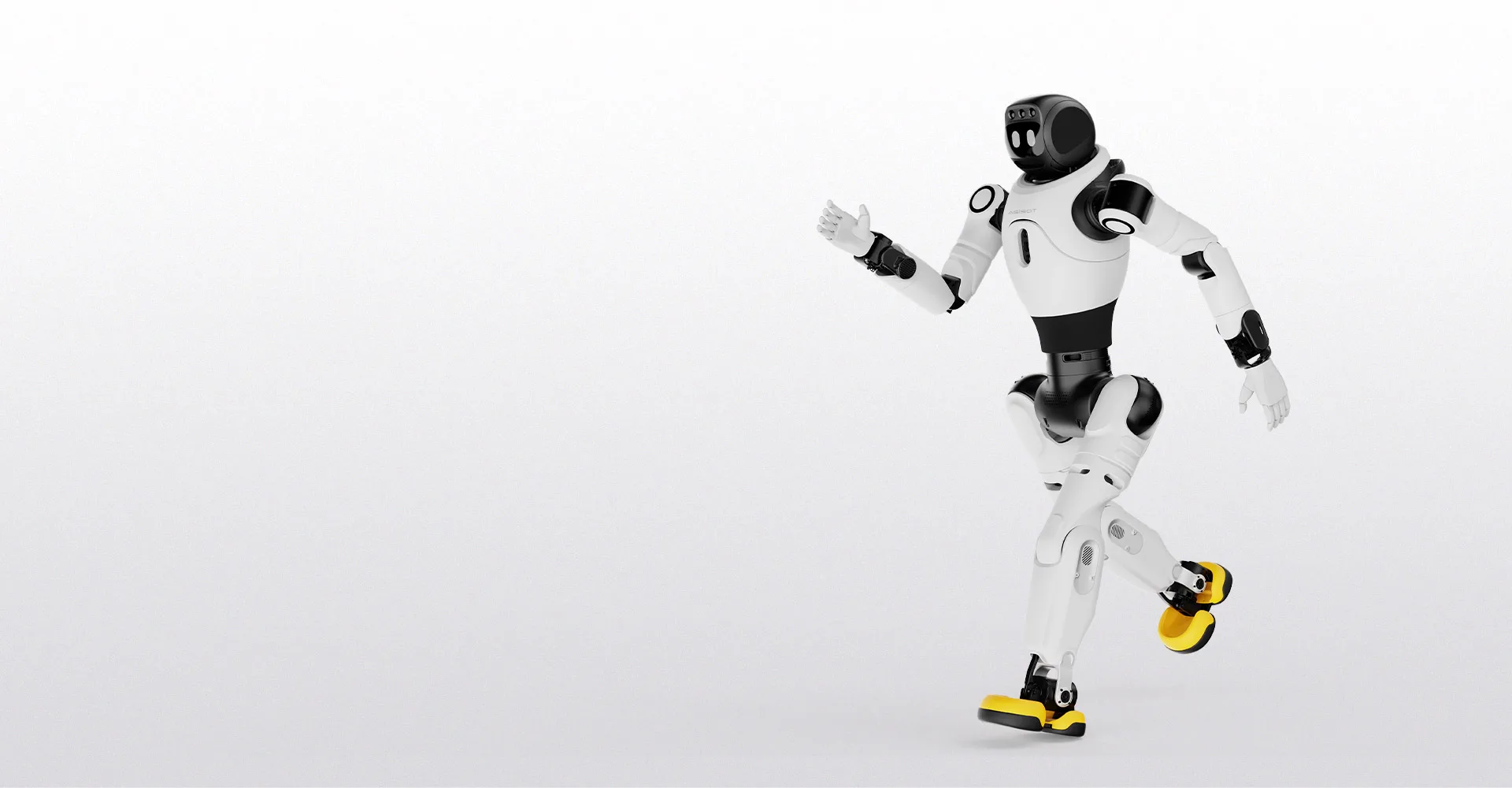 AGIBOT X2 Ultra walking, full-body side view
